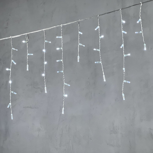 Светодиодная бахрома с колпачком 3,1*0,5 м., 120 холодных белых LED ламп, прозрачный провод ПВХ, IP65, LTC (PIL120CAP-10-2W)