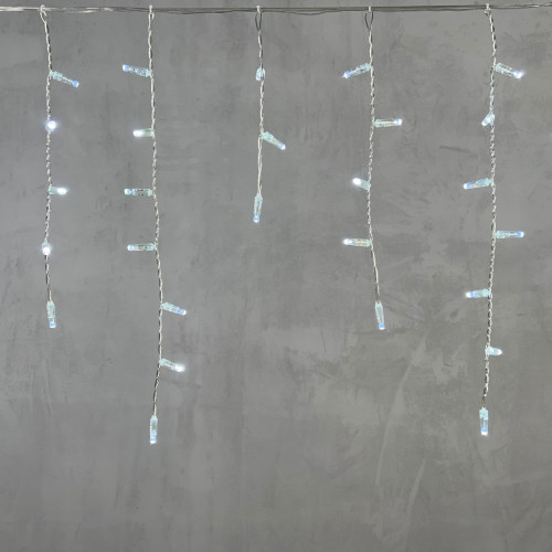 Светодиодная бахрома с колпачком 3,1*0,5 м., 120 холодных белых LED ламп, прозрачный провод ПВХ, IP65, LTC (PIL120CAP-10-2W)