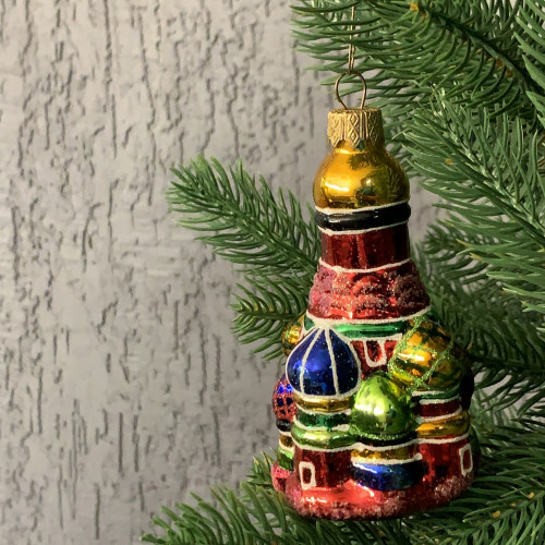 Елочное украшение Собор, стекло, 11 см., 1 шт., Витус (А271)