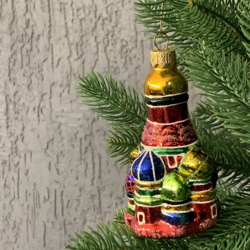 Елочное украшение Собор, стекло, 11 см., 1 шт., Витус (А271)