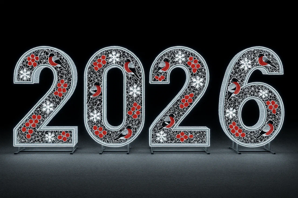 Светодиодные цифры Русская зима "2026" 200 см., Сад Радости (SR014) в Шахты