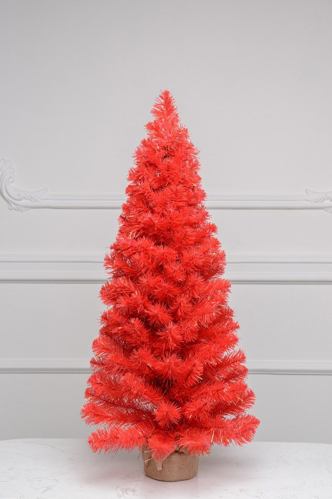 Искусственная елка Искристая красная 45 см., мягкая хвоя ПВХ, ЕлкиТорг (152045)