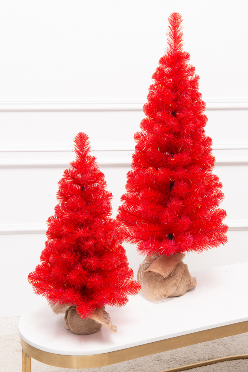 Искусственная елка Искристая красная 45 см., мягкая хвоя ПВХ, ЕлкиТорг (152045)