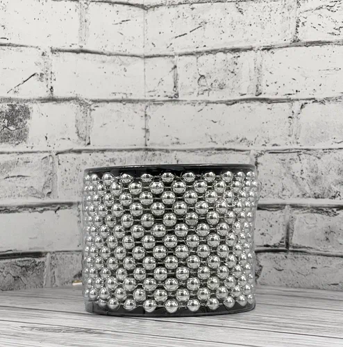 Пластиковые бусы Бисер 8 мм.*10 м., серебро, Christmas DeLuxe (87084)