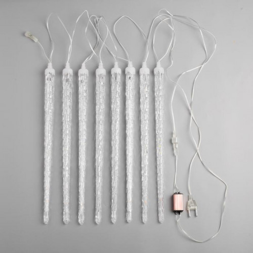 Гирлянда Сосульки рифленые 2.5×0.42 м., IP65, прозрачная нить, 288 синих LED с эффектом стекания, 12 В., Luazon Lighting (5248351)