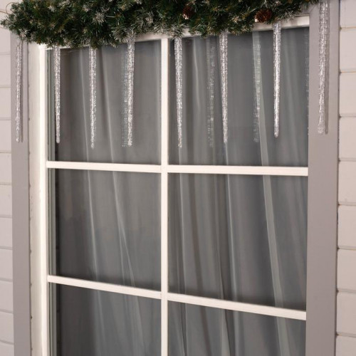 Гирлянда Сосульки рифленые 2.5×0.42 м., IP65, прозрачная нить, 288 синих LED с эффектом стекания, 12 В., Luazon Lighting (5248351)