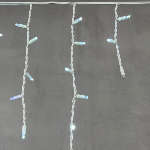 Светодиодная бахрома с колпачком 3,1*0,5 м., 120 холодных белых LED ламп, мерцание, каучуковый белый провод, LTC (LL120BLW-8-2W)