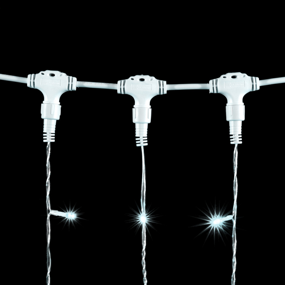 Светодиодный занавес 1*6 м., 600 белых LED ламп, прозрачный провод ПВХ, Beauty Led (PCL601-10-2W)
