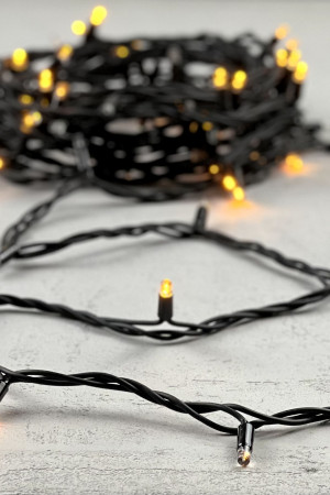 Светодиодная гирлянда Sealed с супер - мерцанием 10 м., 220V ., 75 желтых LED ламп, черный каучук, LTC (LL75ABL-1-2Y)