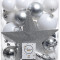 Набор елочных украшений Звездный наряд mix, 33 предмета, белый с серебром, Kaemingk (023326)