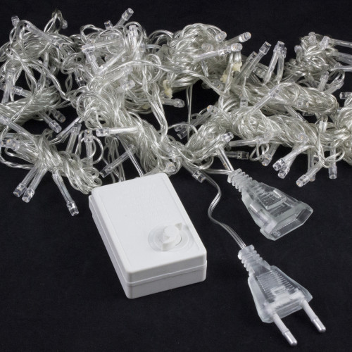 Занавес с контроллером 1.5*1 м., 220V, 100 синих LED ламп, соединяемый, прозрачный провод, Winner (B.03.5T.100+) в Санкт-Петербурге