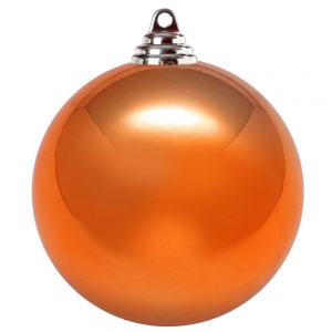 Пластиковый шар 100 мм., оранжевый глянец., 1 шт., Snowmen (ЕК0423)