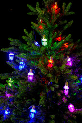 Светодиодная нить Лампочка 8 м., 40 разноцветных LED ламп, зеленый провод, Winner Light (m.01.5G.40+(12))