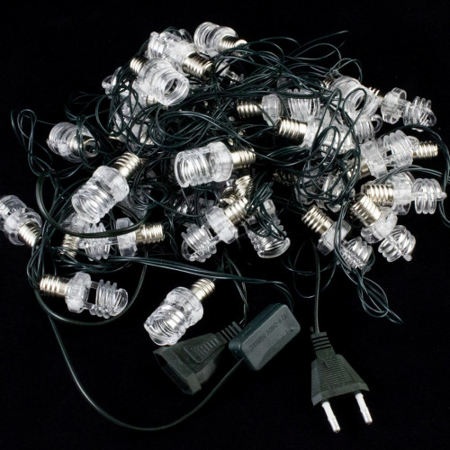 Светодиодная нить Лампочка 8 м., 40 разноцветных LED ламп, зеленый провод, Winner Light (m.01.5G.40+(12))