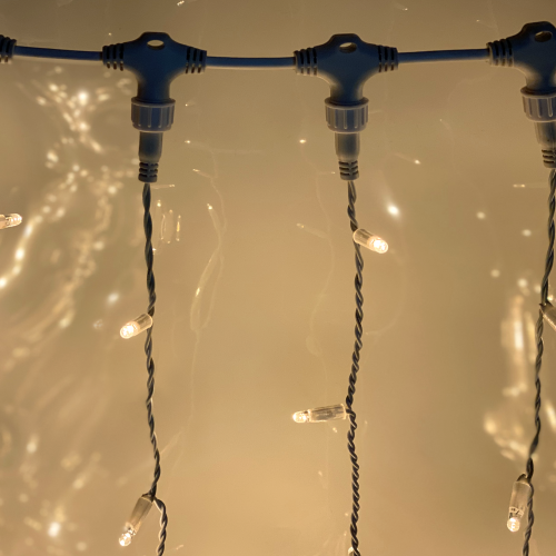 Светодиодный занавес 600 теплых белых LED ламп, 2*3 м., статика, белый провод ПВХ, Teamprof (TPF-C2*3-CW/WW)