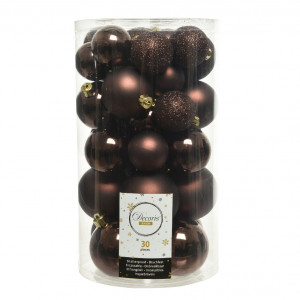 Набор пластиковых шаров Стиль mix, темно-коричневый, 30 шт., Kaemingk (022915)
