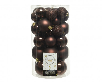 Набор пластиковых шаров Стиль mix, темно-коричневый, 30 шт., Kaemingk (022915)