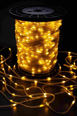 Светодиодная гирлянда &quot;Краса&quot; 200м, 2000 LED, 24V, жёлтая, статика, прозрачный провод ПВХ, Teamprof (TPF-CR200-24V-T/Y)