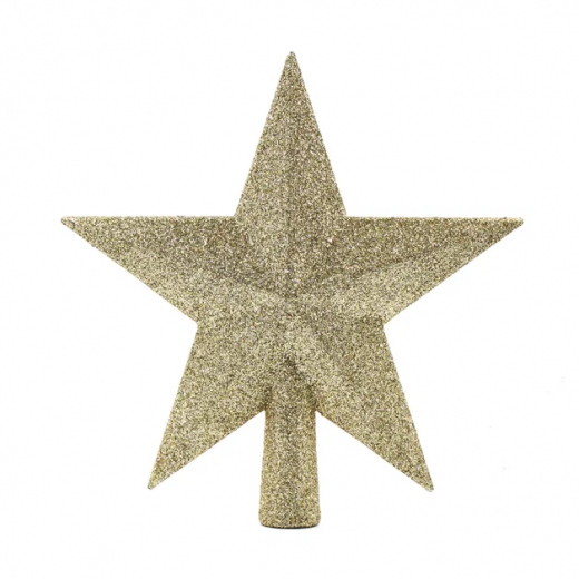 Елочная макушка Звезда кремлевская 19 см., пластик, золото, Christmas De Luxe (87387) — 