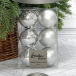 Набор пластиковых шаров Парис 80 мм., серебро, 6 шт., Christmas DeLuxe (87562)