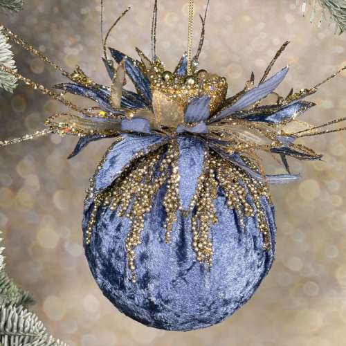 Новогодний шар Фенди 10 см., голубой, House of seasons (85509)