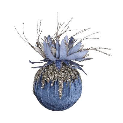 Новогодний шар Фенди 10 см., голубой, House of seasons (85509)