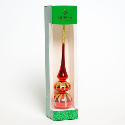 С2329/1 Елочная макушка Капель 25,5 см, красный, Ёлочка