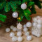 Набор пластиковых шаров Белль 60 мм, белый ирис, 16 шт, Kaemingk (020855)