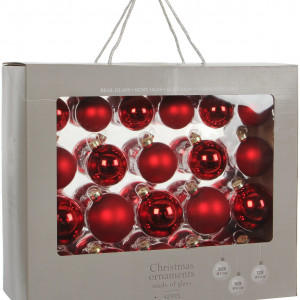 Набор стеклянных шаров Феерия 70 мм, цвет красный, 42 шт в упаковке, House of seasons ( 83178)