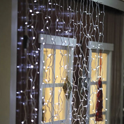 Светодиодный мерцающий облегченный занавес 2*3 м, 220V., 600 холодных белых LED ламп, прозрачный ПВХ, Beauty Led (PCL600NOTBL-10-2W) в Санкт-Петербурге