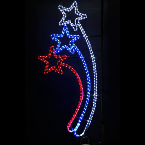 Светодиодная консоль Три кометы, 70*150 см., триколор LED лампы, прозрачный силикон, LTC (SKL8-220RBW)