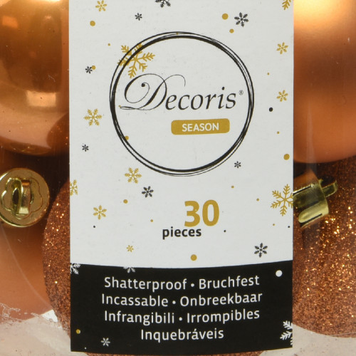 Набор пластиковых шаров Стиль mix, янтарный, 30 шт., Kaemingk (023075)