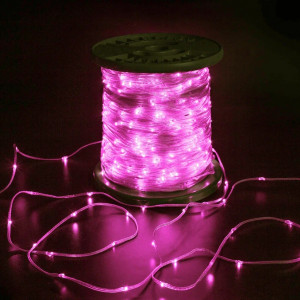 Светодиодная гирлянда Краса 200 м., 2000 LED, 24V, розовый, статика, прозрачный провод, Teamprof (TPF-CR200-24V-T/P)