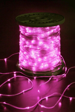 Светодиодная гирлянда &quot;Краса&quot; 200м, 2000 LED, 24V, розовая, статика, прозрачный провод ПВХ, Teamprof (TPF-CR200-24V-T/P)