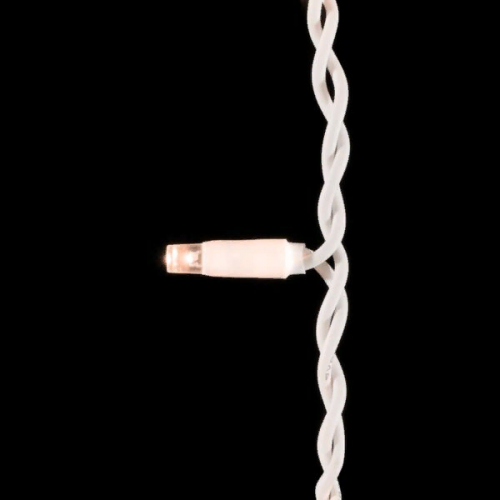 Светодиодная бахрома с колпачком 3,1*0,5 м., 120 экстра теплых белых LED ламп, мерцание, каучуковый белый провод, LTC (LL120BLW-8-2EWW)