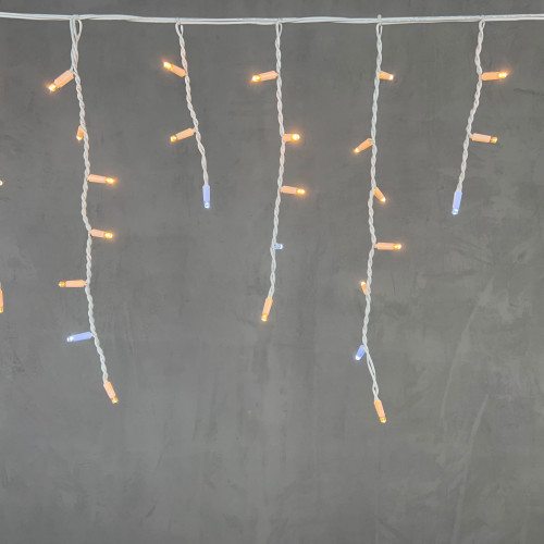 Светодиодная бахрома с колпачком 3,1*0,5 м., 120 экстра теплых белых LED ламп, мерцание, каучуковый белый провод, LTC (LL120BLW-8-2EWW)