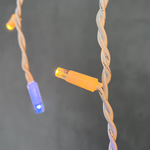 Светодиодная бахрома с колпачком 3,1*0,5 м., 120 экстра теплых белых LED ламп, мерцание, каучуковый белый провод, LTC (LL120BLW-8-2EWW)