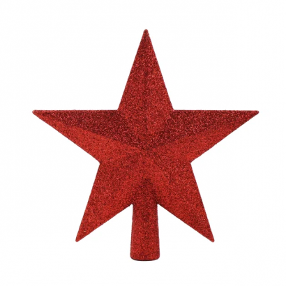 Елочная макушка Звезда кремлевская 19 см., пластик, красный, Christmas De Luxe (87386)