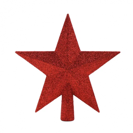 Елочная макушка Звезда кремлевская 19 см., пластик, красный, Christmas De Luxe (87386) — 