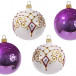 Набор стеклянных шаров Тайна 4 шт., 75 мм., фиолетовый,  Ёлочка (С1790/1)