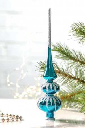 С2329/2 Елочная макушка Капель 25,5 см, синий, Ёлочка