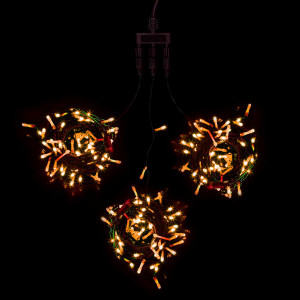 Комплект гирлянд на деревья 60 м., 3 луча по 20 м, 24V, 600 желтых LED ламп, черный ПВХ, LTC (KDD600-11-1Y)