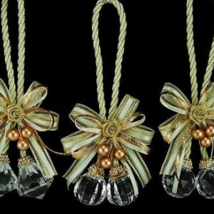 Украшение &quot;Подвеска с шариками&quot; цвет золото 15 см, (151625)