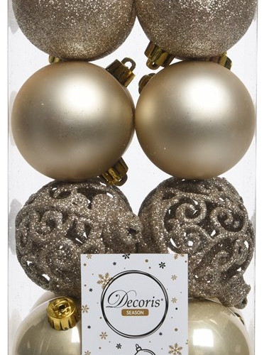 Набор пластиковых шаров Белль 60 мм, жемчужный, 16 шт, Kaemingk (020856)