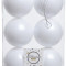 Набор пластиковых шаров Парис 80 мм, белоснежный, 6 шт, Kaemingk (022064)