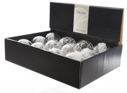 Набор пластиковых шаров Серебряные узоры 80 мм, прозрачно-серебряный, 12 шт, Kaemingk (025586)