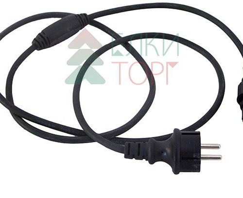 Кабель питания 1,5 м. с выпрямителем для каучуковых и ПВХ нитей 220В., провод черный Каучук, IP65, LTC (LLC-1-3A)