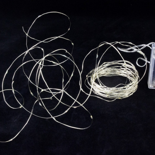 Светодиодная нить Роса 10 м., 100 разноцветных LED ламп, прозрачный провод, Winner Light (m.01.4T.100-)