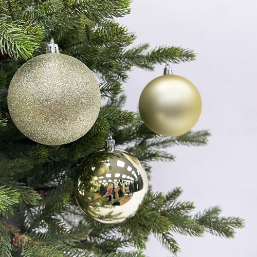 Набор пластиковых шаров Рокси 80 мм., 25 шт., шампань, House of seasons (84710) 