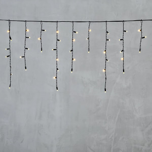  Светодиодная бахрома с колпачком 3,1*0,5 м., 120 теплых белых LED ламп, черный провод ПВХ, IP65, LTC (PIL120CAP-11-2WW) 